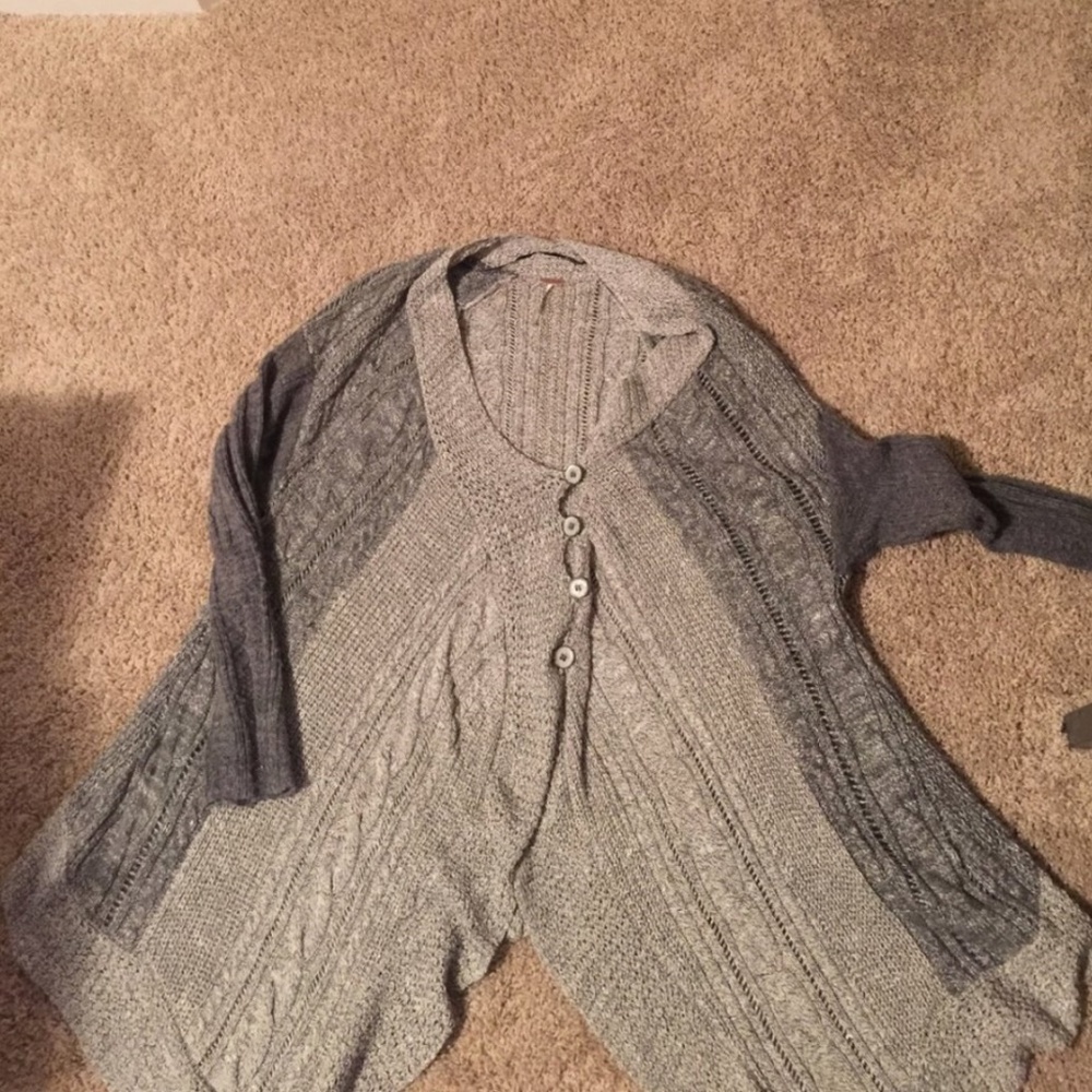 Free People knit button down cardigan med